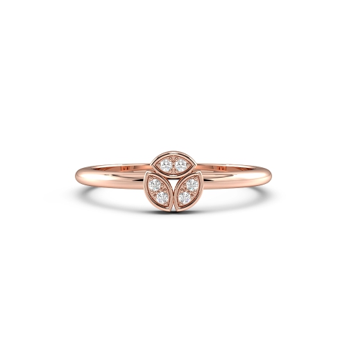 Pave Setting Round Rose Gold Modern minimalist Minimalist Engagement Rings
