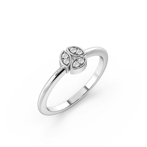 Pave Setting Round Platinum Modern minimalist Promise Engagement Rings