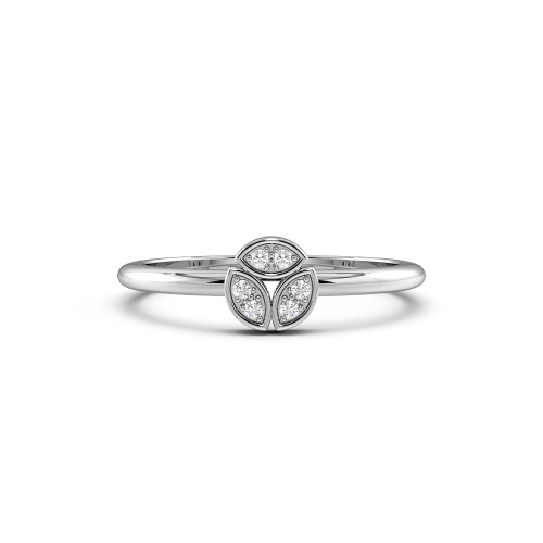 Pave Setting Round Platinum Modern minimalist Promise Engagement Rings