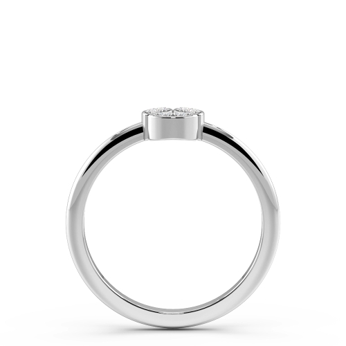 Pave Setting Round Platinum Modern minimalist Promise Engagement Rings