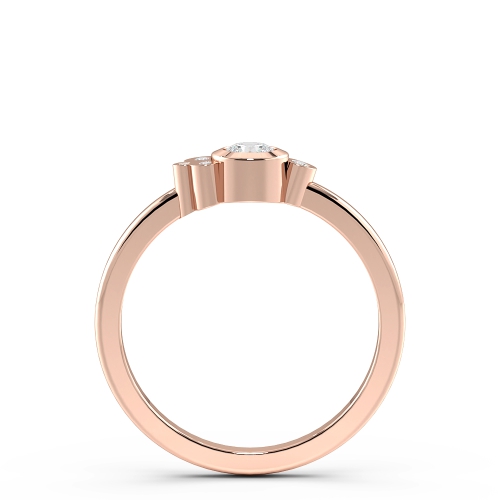 Bezel Setting Round Rose Gold Minimalist Engagement Rings