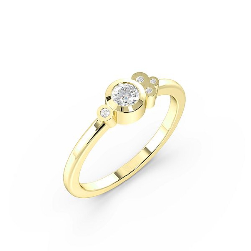 Bezel Setting Round Yellow Gold Minimalist Engagement Rings