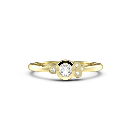 Bezel Setting Round Yellow Gold Minimalist Engagement Rings