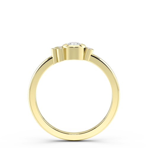 Bezel Setting Round Yellow Gold Minimalist Engagement Rings