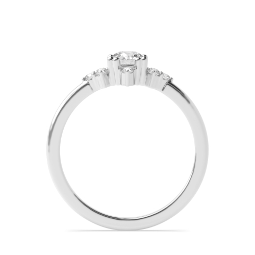 4 Prong Round Modern Lab Grown Diamond Halo Engagement Ring