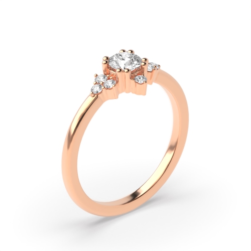 4 Prong Round Rose Gold Modern Minimalist Engagement Rings