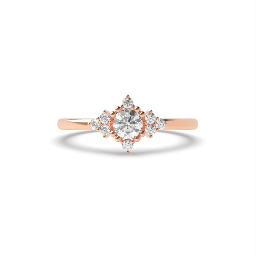 4 Prong Round Rose Gold Modern Minimalist Engagement Rings