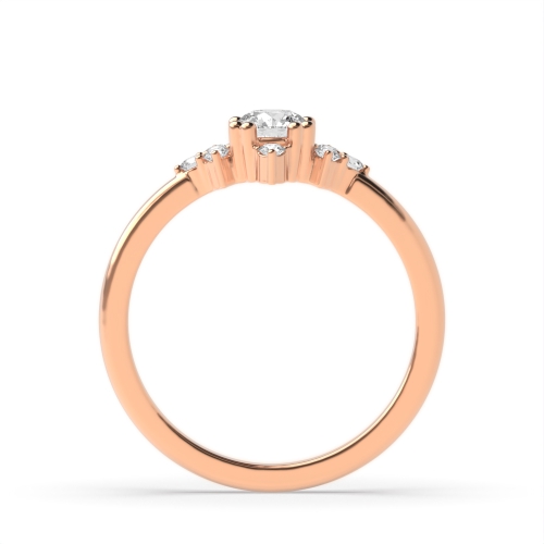 4 Prong Round Rose Gold Modern Minimalist Engagement Rings