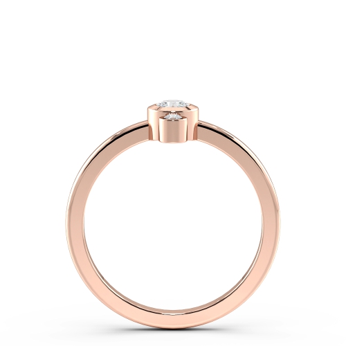 Bezel Setting Round Rose Gold Double minimalist Minimalist Engagement Rings