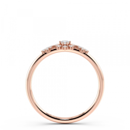 4 Prong Round Rose Gold Halo Engagement Ring