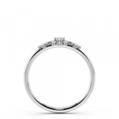 4 Prong Round Minimalist Halo Engagement Ring