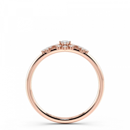 4 Prong Round Rose Gold Delicate flower Engagement Rings