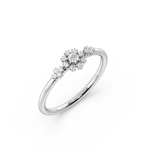 4 Prong Round Minimalist Halo Engagement Ring