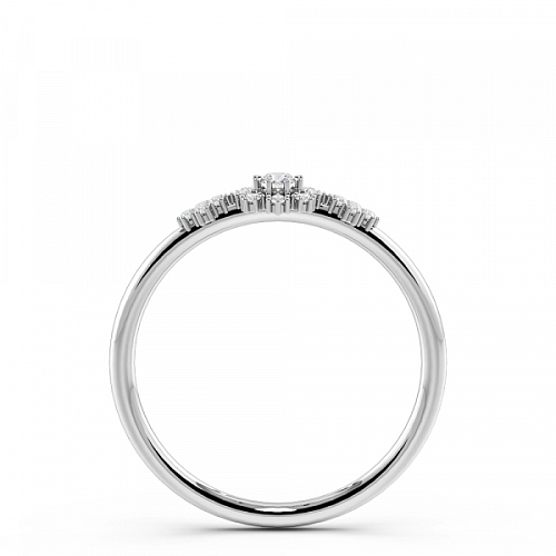 4 Prong Round Minimalist Halo Engagement Ring