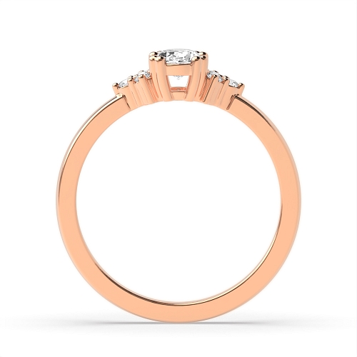 Oval Rose Gold orbit Minimalist Engagement Rings