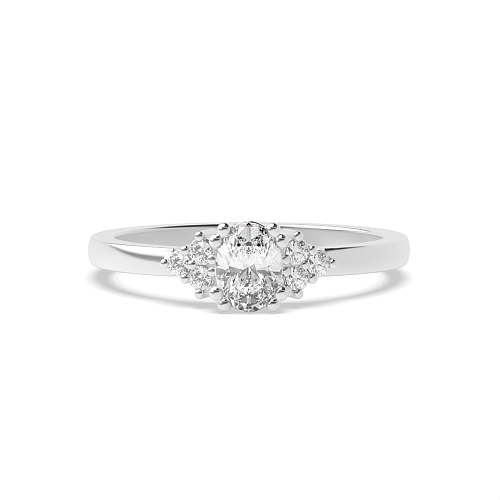 Oval Platinum Minimalist orbit Promise Engagement Rings