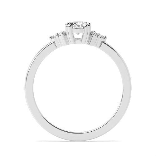 Oval Platinum Minimalist orbit Promise Engagement Rings