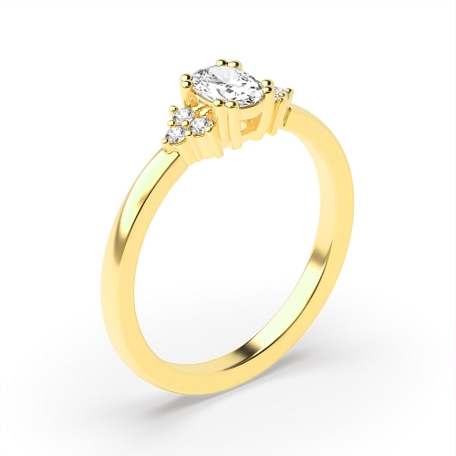 Oval Yellow Gold Minimalist orbit Engagement Rings
