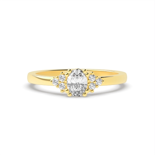 Oval Yellow Gold Minimalist orbit Engagement Rings