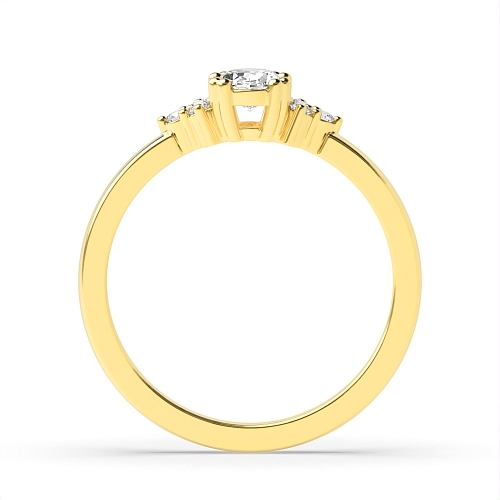 Oval Yellow Gold Minimalist orbit Engagement Rings