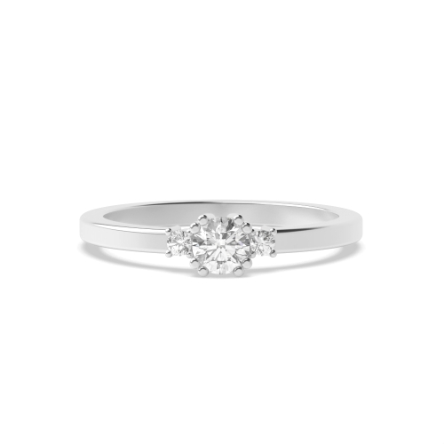 4 Prong Round Platinum Double claws Promise Engagement Rings