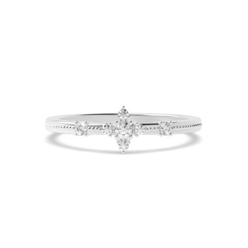 4 Prong Round miligrain Minimalist Engagement Rings