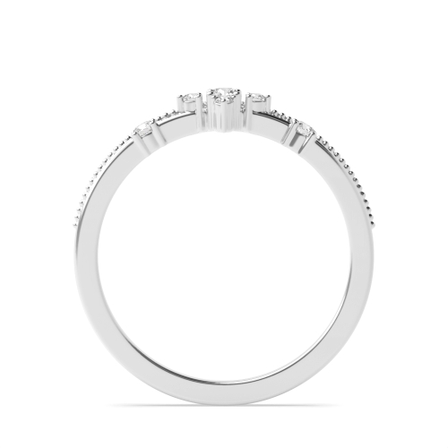 4 Prong Round miligrain Minimalist Engagement Rings