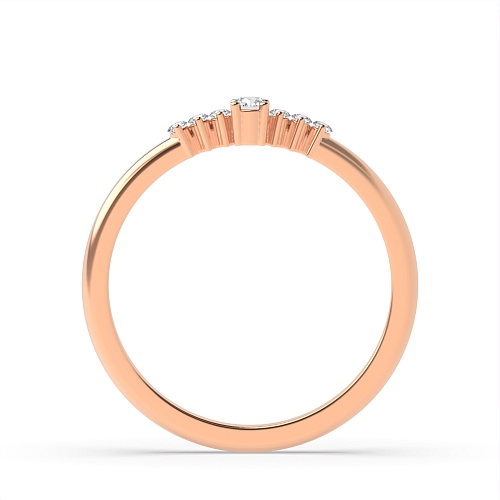 Round Rose Gold Seven stone Engagement Rings