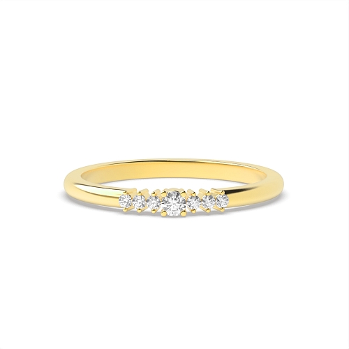 Round Yellow Gold Seven stone Engagement Rings