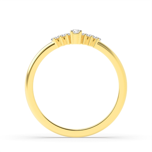 Round Yellow Gold Seven stone Engagement Rings