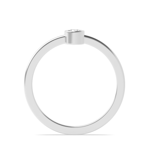 Bezel Setting Round Solitaire Engagement Ring