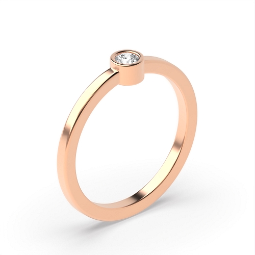 Round Rose Gold Lavish Minimalist Engagement Rings