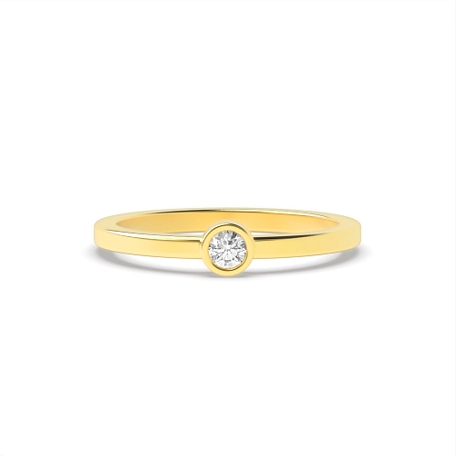 Round Yellow Gold Lavish Engagement Rings