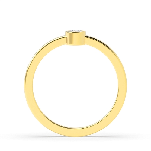 Round Yellow Gold Lavish Engagement Rings
