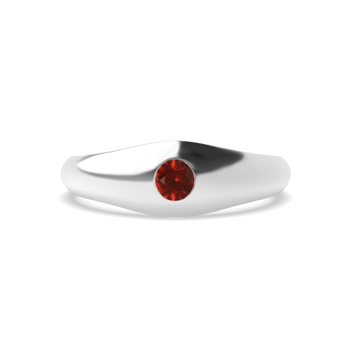 Setting Round Flush smooth Garnet Engagement Rings