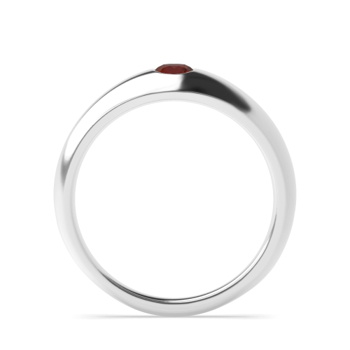 Setting Round Flush smooth Garnet Engagement Rings