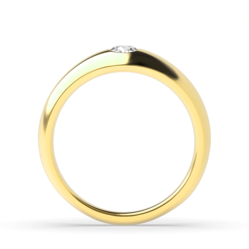 Setting Round Yellow Gold Flush smooth Engagement Rings