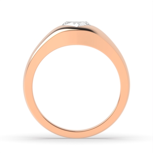 Prong Heart Rose Gold Flush smooth Engagement Rings