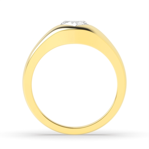 Prong Heart Yellow Gold Flush smooth Engagement Rings