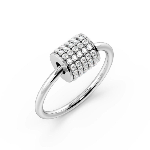 Pave Setting Round Grandeur Black Cluster Diamond Rings