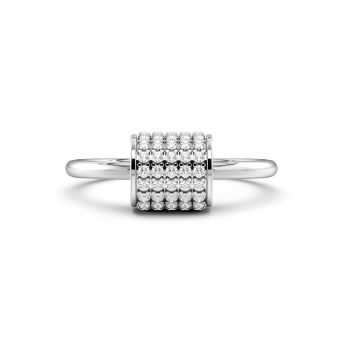Pave Setting Round Grandeur Black Cluster Diamond Rings