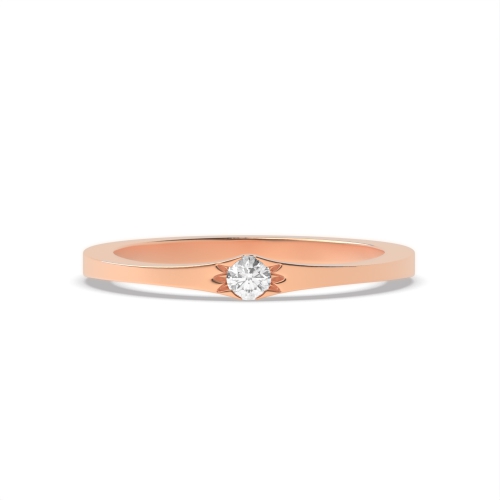 Setting Round Rose Gold Flush bursting Engagement Rings