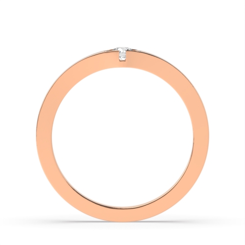 Setting Round Rose Gold Flush bursting Engagement Rings