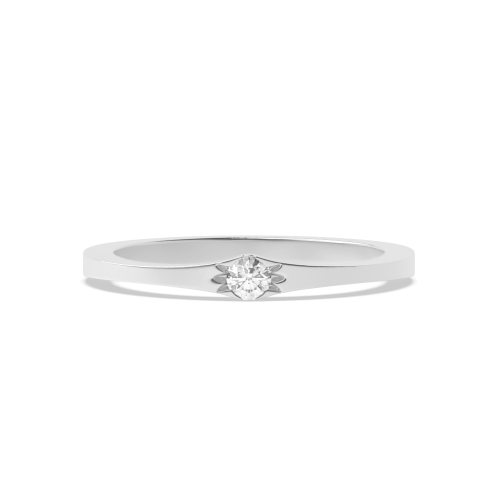 Setting Round Silver Flush bursting Engagement Rings