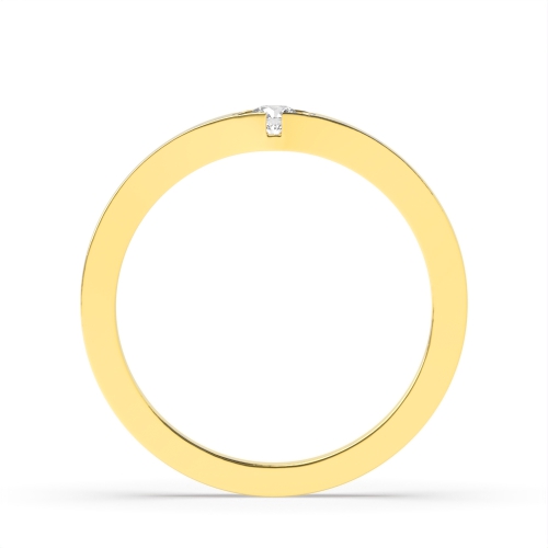 Setting Round Yellow Gold Flush bursting Engagement Rings