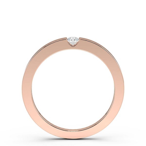 Channel Setting Round Rose Gold Solitare Band Diamond Rings