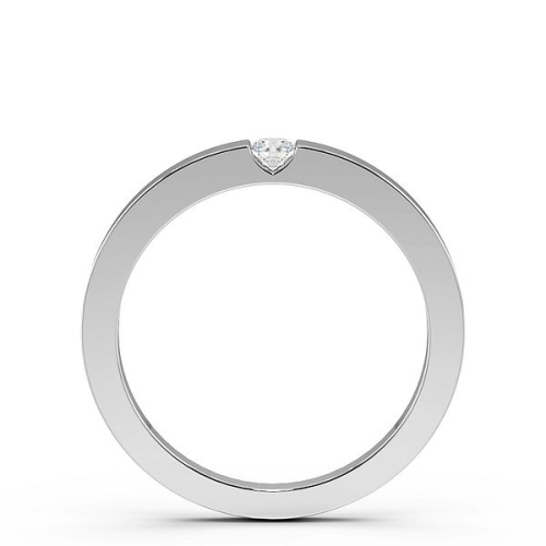 Channel Setting Round White Gold Solitare Band Diamond Rings