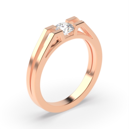 Channel Setting Round Rose Gold Bespoke Engagement Rings