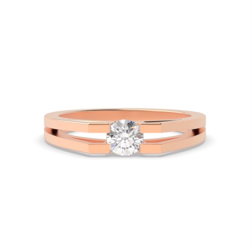 Channel Setting Round Rose Gold Bespoke Engagement Rings