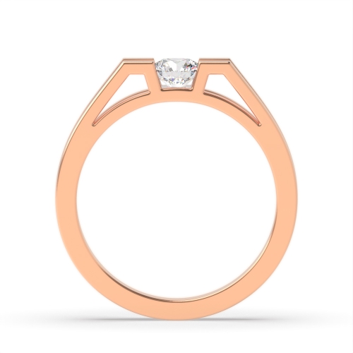 Channel Setting Round Rose Gold Bespoke Engagement Rings